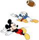 Donald, Mickey playing football