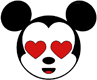 Classic Mickey with hearts for eyes