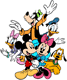 Mickey, Minnie, Donald, Daisy, Goofy, Pluto