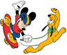 Mickey, Pluto skateboarding