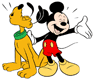 Mickey, Pluto singing