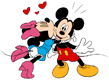 Minnie kissing Mickey