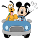 Mickey, Pluto in the car