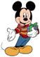 Mickey wearing a sweater