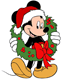 Mickey holding a wreath