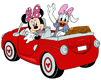 Minnie, Daisy in the car
