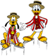 Donald Duck, Pluto wearing skates