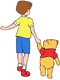 Winnie the Pooh, Christopher Robin holding hands