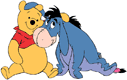 Pooh, Eeyore hugging