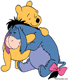 Winnie the Pooh hugging Eeyore