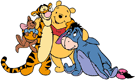 Pooh, Eeyore, Tigger, Piglet, Roo