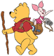 Pooh, Piglet hiking