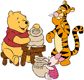 Pooh, Piglet, Tigger pottery
