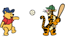 Winnie the Pooh & Tigger playing baseball