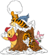 Winnie the Pooh, Tigger, Piglet snowball fight