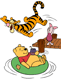 Pooh, Piglet, Tigger in summer