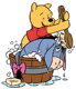 Pooh washing Eeyore
