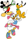 Mickey, Daisy, Pluto at the gym