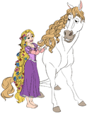 Rapunzel braiding Maximus' hair