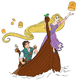 Rapunzel, Flynn in boat