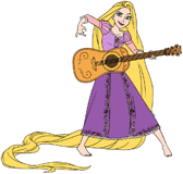 Rapunzel playing the guitar
