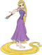 Rapunzel holding a paintbrush