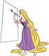 Rapunzel painting a blank canvas