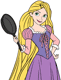 Rapunzel with her frying pan