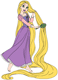 Rapunzel brushing her hair