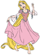 Rapunzel in pink dress