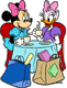 Minnie, Daisy chatting after shopping
