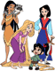 Vanellope, Pocahontas, Rapunzel, Mulan