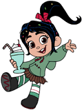 Vanellope with a milkshake