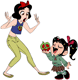 Snow White, Vanellope with poisoned apple