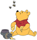 Winnie the Pooh, honey pots, bee