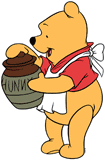Winnie the Pooh opening a honeypot