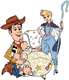 Bo Peep's sheep greeting Woody