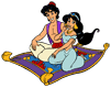 Aladdin, Jasmine on flying carpet