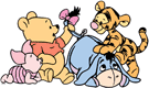 Baby Pooh, Eeyore, Piglet and Tigger