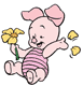 Baby Piglet plucking flower petals