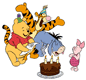 Winnie the Pooh, Eeyore, Tigger, Piglet