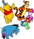 Winnie the Pooh, Eeyore, Tigger, Piglet