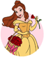 Belle carrying basket of roses