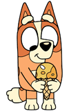 Bingo holding an ice cream cone