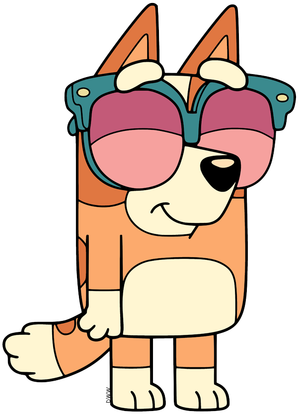 Bingo wearing sunglasses