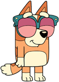 Bingo wearing sunglasses
