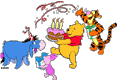 Winnie the Pooh, Eeyore, Tigger, Piglet