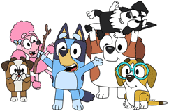 Bluey and friends posing together