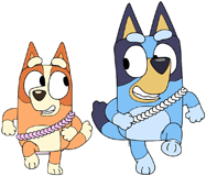 Bingo & Bluey on an Easter egg hunt