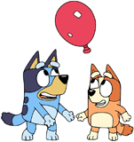 Bluey & Bingo playing keepy-uppy